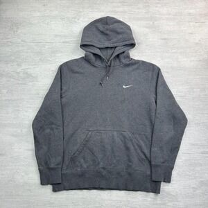 Nike Sweatshirt Adult Large Gray Hoodie Small Swoosh Embroidered Sportswear